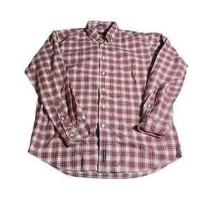 American Eagle Outfitters Mens Plaid Long Sleeve Button Down Shirt Red White S